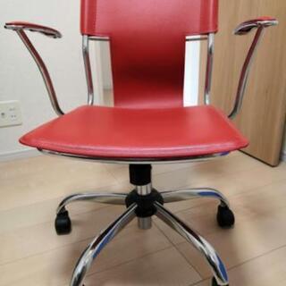 デスクチェア　赤　昇降可能の画像