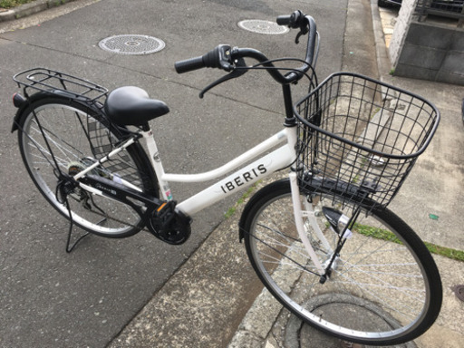 27インチ　白　ママチャリ