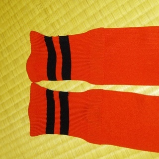 子ども用サッカー、ラグビーソックス　赤の画像