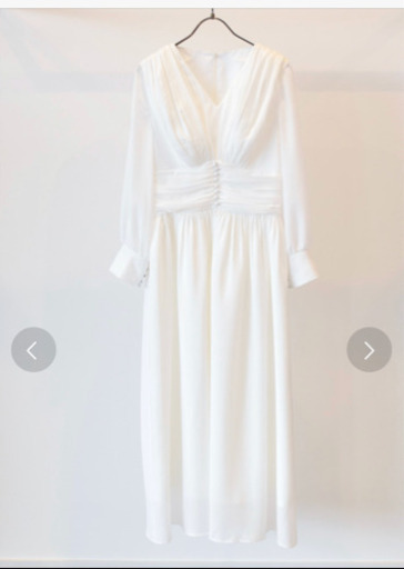 カエン　白ワンピース　kaene ブライダル　ドレス　ホワイト　前撮り　二次会