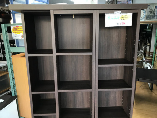 【リサイクルサービス八光　田上店　配達・設置OK】ダークブラウン　スライド式本棚