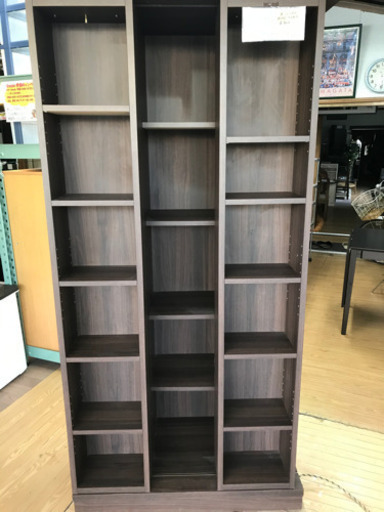 【リサイクルサービス八光　田上店　配達・設置OK】ダークブラウン　スライド式本棚