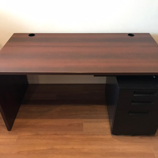 書斎デスクセット 木目調
