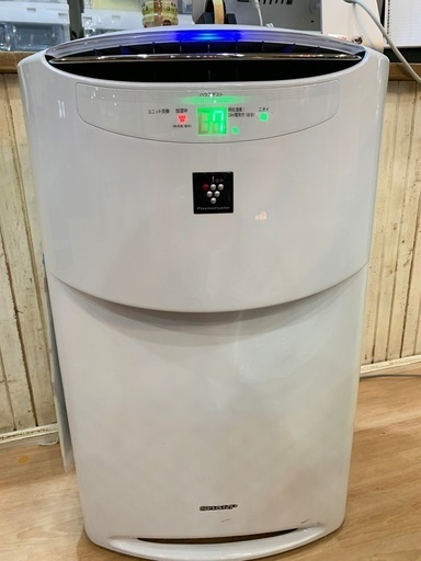 ★通電・動作確認済み SHARP 高濃度プラズマクラスター25000搭載12年製加湿空気清浄機 KI-AX80W 加湿・空清21畳 空清36畳 ウイルス 花粉 ★