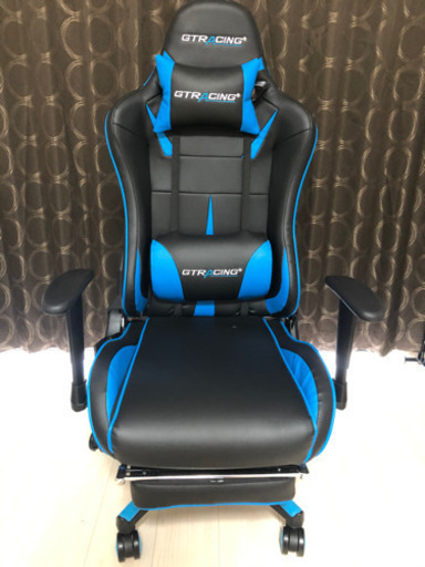 【美品】GTRACING ゲーミングチェア オットマン リクライニング