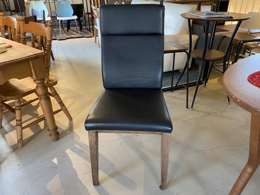 チェア ダイニングチェア 椅子 黒 レザー 中古品①
