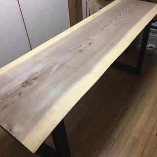 値下げ☆大特価 特大 一枚板 200×56〜68cm ダイニングテーブル 近場配送無料☆の画像