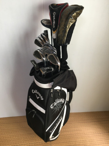 【超豪華セット！】Taylor Made BURNERドライバ＋BRIDGESTONEアイアン等ゴルフクラブ 14本セット＋Callawayキャディバッグ 付き
