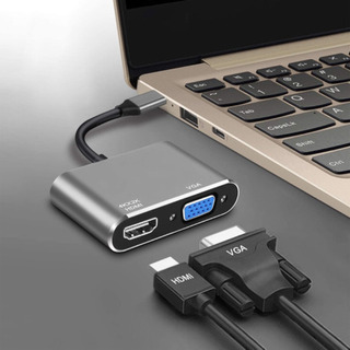 USB Type C HDMI VGA アダプタ 2in1 同時出力 高速転送の画像