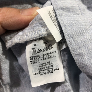 無印　シャツワンピース　麻100 ☆Mの画像