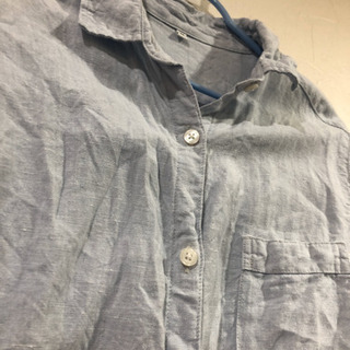 無印　シャツワンピース　麻100 ☆Mの画像