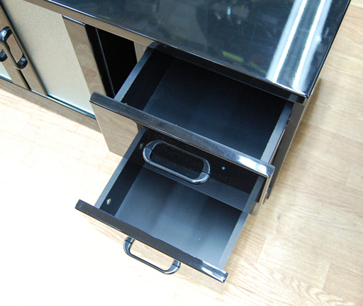 TVボード テレビ台 ブラック 収納付き 幅120×奥行41×高さ45.5cm 黒エナメル テレビボード☆ PayPay(ペイペイ)決済可能 ☆ 札幌市 清田区 平岡