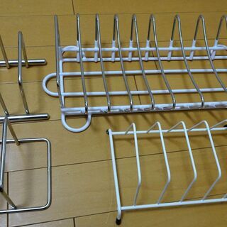 皿立て まな板立て 水切りラック まとめて スチール
