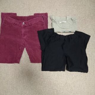ウエスト61コーデュロイ良品計画 Sサイズ新品パンツとTシャツ