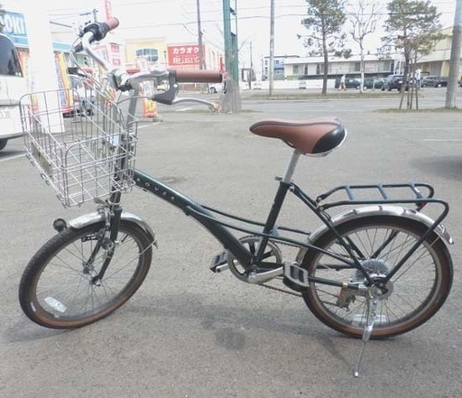 自転車 20インチ 緑 ROVER コンパクト シティサイクル 変速6段 鍵 カゴ ベル グリーン おしゃれ A CLASS OF ITS OWN ペイペイ対応 札幌市西区西野