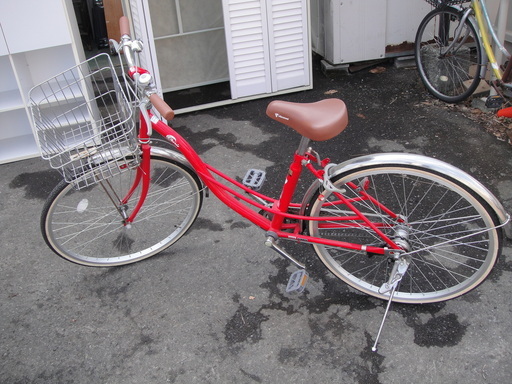 CBA 26インチ 自転車 シティサイクル ママチャリ 3段切替 赤 サイクルベースあさひ
