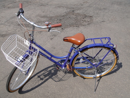 美品　24インチ 自転車　シティサイクル　ママチャリ　ブルー 6段切替 アンジェリス