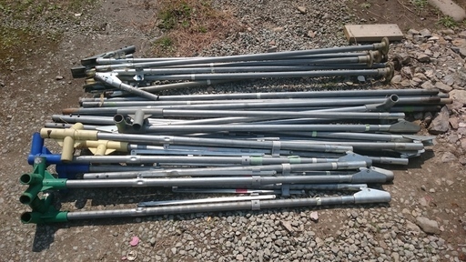 決まりました！実はガレージになります☆ イベントテント 骨組みのみ ６本足 3600mm×5400mm 山形発 自社陸送あり