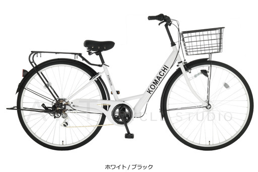 62%OFF!! SOGO CYCLE　コマチ27インチ  ホワイト 【外装6段変速・センサーLEDオートライト・大きなバスケット・クラス27キャリア】