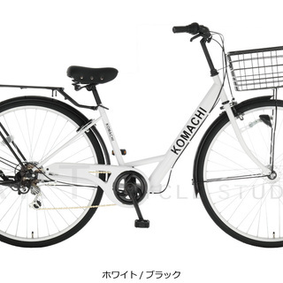 62%OFF!! SOGO CYCLE　コマチ27インチ  ホワイト 【外装6段変速・センサーLEDオートライト・大きなバスケット・クラス27キャリア】 