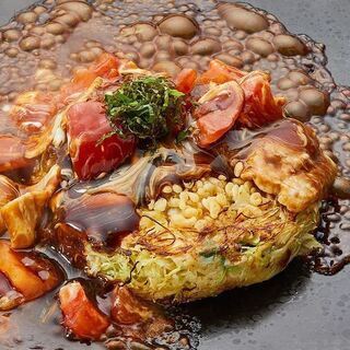 【京ちゃばな 南船場店】農林水産省総合食料局長賞を受賞したトマトのお好み焼きの画像