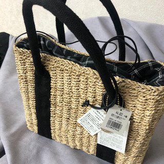 未使用品　ペーパー素材巾着ハンドバッグの画像