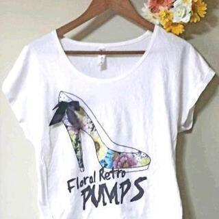 急募🔊 ◀️グラニフ▶️ホワイト ヒール 花柄 リボン Tシャツ...
