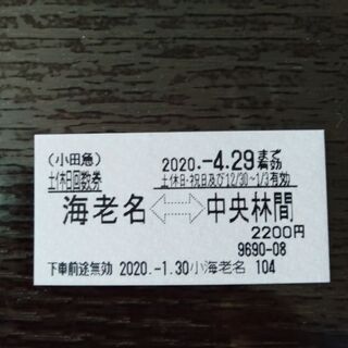 小田急電鉄回数券1枚