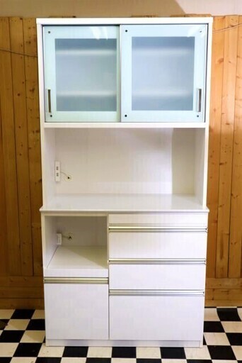 配達込み　１３　マーセル　レンジボード　ホワイト　1000×480×2000　モイス装備　消臭・湿度調節　住まい　キッチン