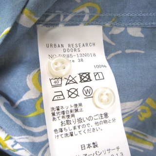 URBAN RESEARCH DOORS プリントオープンカラーシャツ 38 アロハ 総柄 半袖  アーバンリサーチ 札幌市 白石区 東札幌の画像