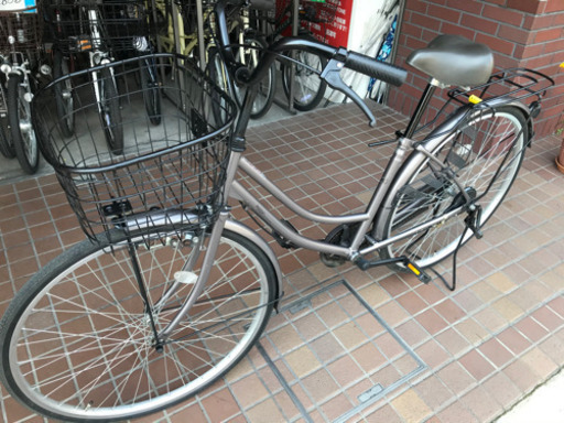 27インチ　ママチャリ　グレー