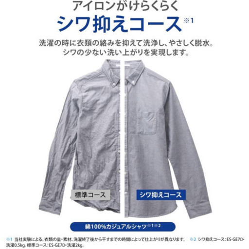 SHARP 全自動洗濯機 ホワイト ES-GE7D-W