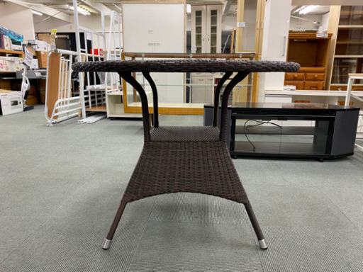 【脚の形が可愛い‼️】新品未使用 ラタン テーブル チェア セット　アジアン　おしゃれ