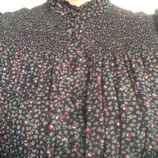 ワンピース  ネイビー  小花柄  小花  フラワー   9号  Mの画像