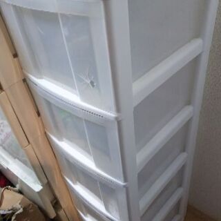 ジャンク品 収納ケース 5段 白 キャスター付き プラスチック 無料の画像