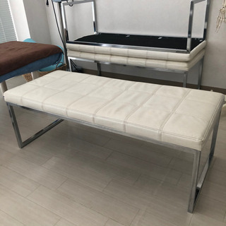 【値下げ】白いベンチ 幅120cm 3セット
