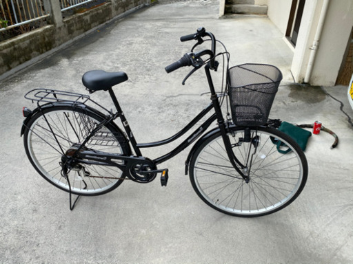 【10%値下げ】自転車　ママチャリ　6段ギア　27インチ　黒