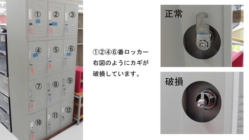 スチールロッカー 12個 鍵付き シューズロッカー オフィス ロッカー 苫小牧西店