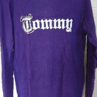TOMMYロゴ要りパープルロングTシャツ