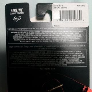 【半額以下】【新品】 FOX グローブ AIRLINE 19-20年モデル フローオレンジ Mの画像