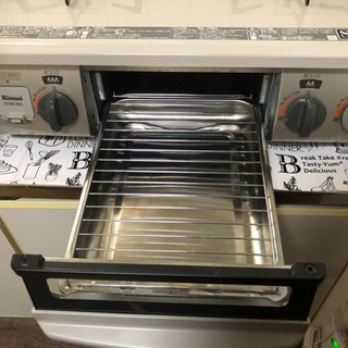 取引中　LP二口ガスコンロ水無し片面焼グリル付ガステーブル