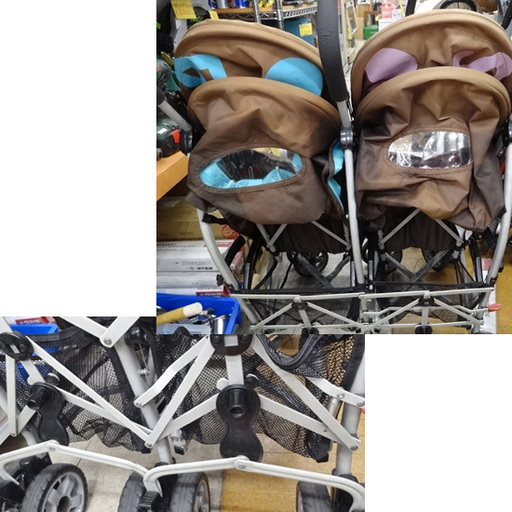 双子・二人用 ベビーカー COSATTO コサット YOU2 （SIS/BRO）ツイン 2人乗り ピンク×水色 ☆ PayPay(ペイペイ)決済可能 ☆ 札幌市 豊平区 平岸 アウトレットモノハウス