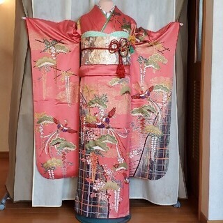 振袖4、長襦袢、袋帯、小物　7点セット