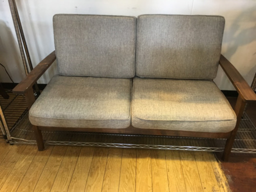 天然木 北欧Style 2人掛け ファブリックソファ