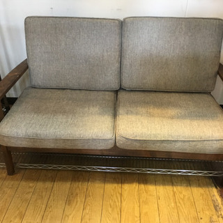 2人掛けソファベッド 天然木脚 ファブリック 天然木 北欧Style 2人掛け ファブリックソファ