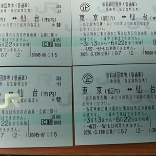 東京～仙台新幹線チケット