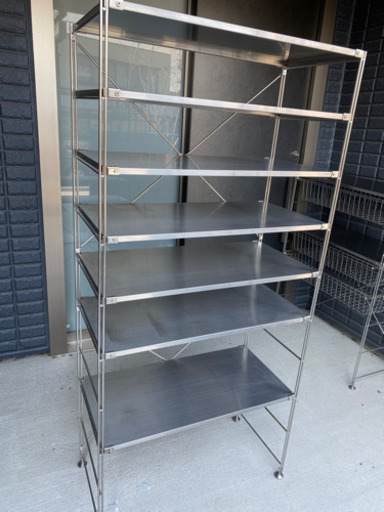 無印良品　ステンレスワイドシェルフ　大&中セット