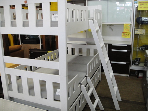 ２段ベッド＋スライドベッド　マットレス付き　３段ベッド　親子ベッド　３ステージベッド