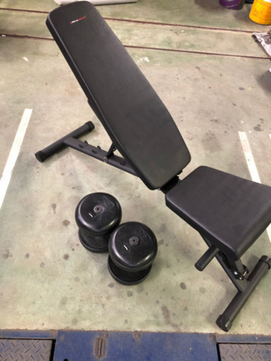 インクラインベンチ　+  ラバーダンベル　12.5kg×2