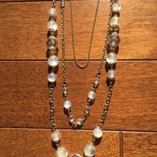 【新品】rue du bac の　3連　ネックレス　ホワイト